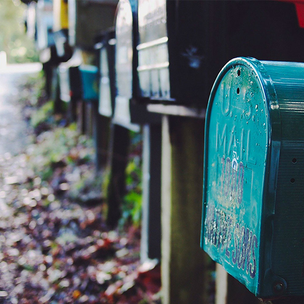 A row of mailboxes