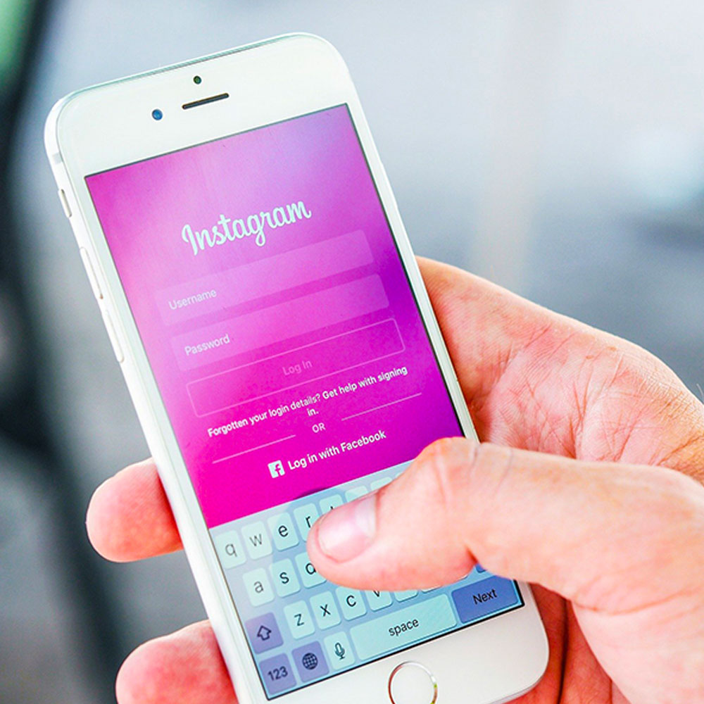 Instagram login screen on an iPhone