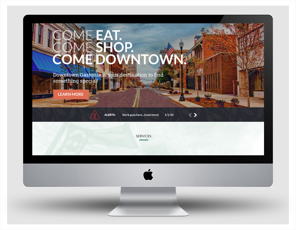 City of Gastonia website screenshot on an iMac